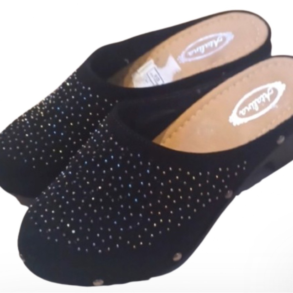 Atalina slip-on mules with rhinestone embellishments Black Size 37